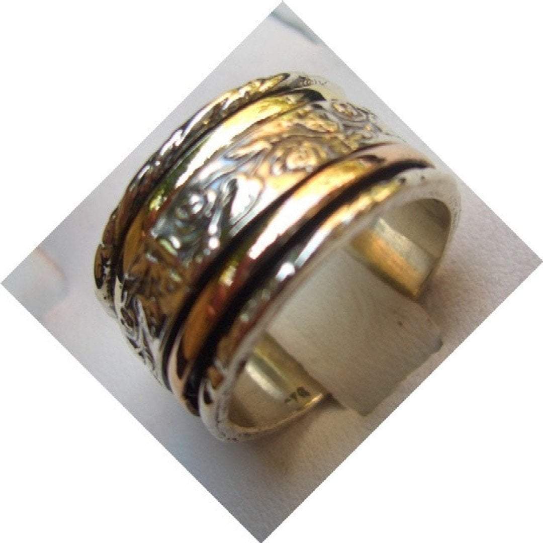 Spinner ring silver gold designer jewelry Israeli rings " Meditation rings" - Bluenoemi