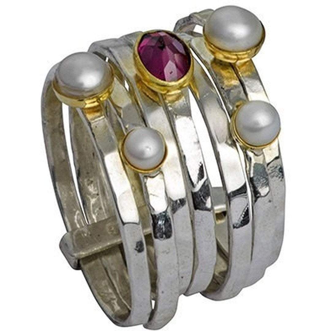 Stacking Rings for woman set with Pearls & Gemstones / silver gold 9ct - Bluenoemi