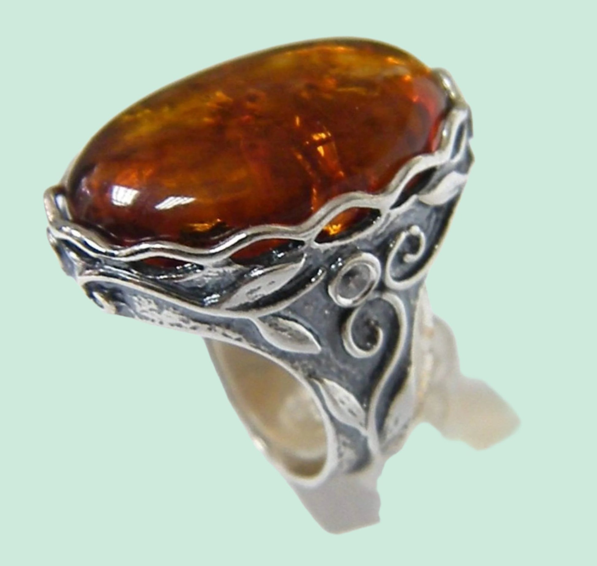 Sterling silver ring for woman amber ring, silver ring , sterling silver jewelry, Bluenoemi ring for woman - Bluenoemi