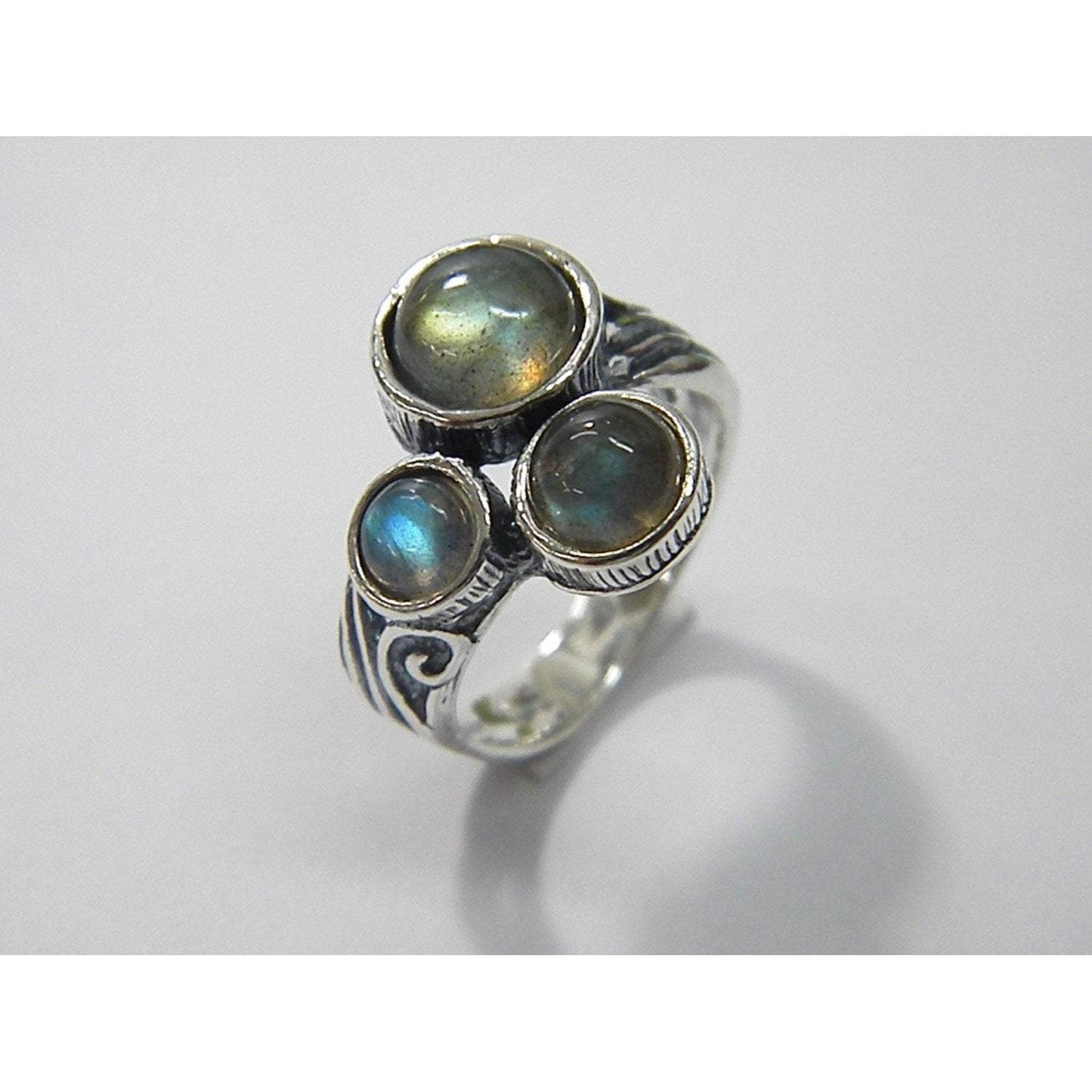 Sterling silver ring for woman bohemian rings: labradorite, turquoise, moonstone, amethyst - Bluenoemi