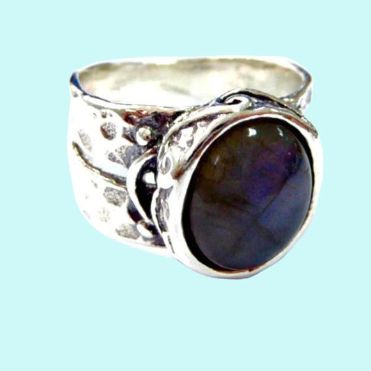 Sterling silver ring Labradorite Ring, sterling silver jewelry ring for woman - Bluenoemi