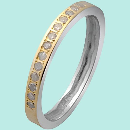 Woman's ring, Diamonds silver and gold ring for woman - Bluenoemi