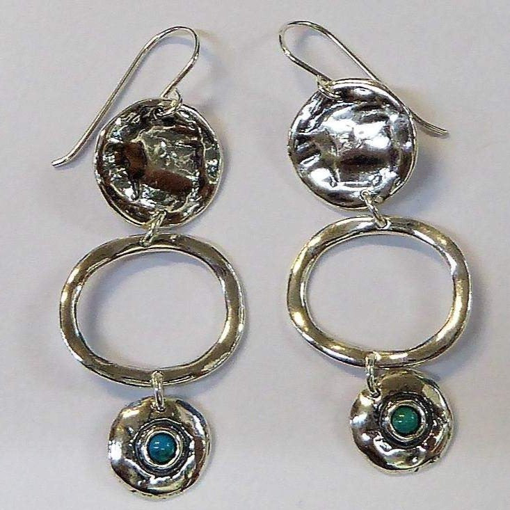 Silver earrings for woman, turquoise earrings | israelische schmuck | joyas de moda | boucles d'oreilles - Bluenoemi