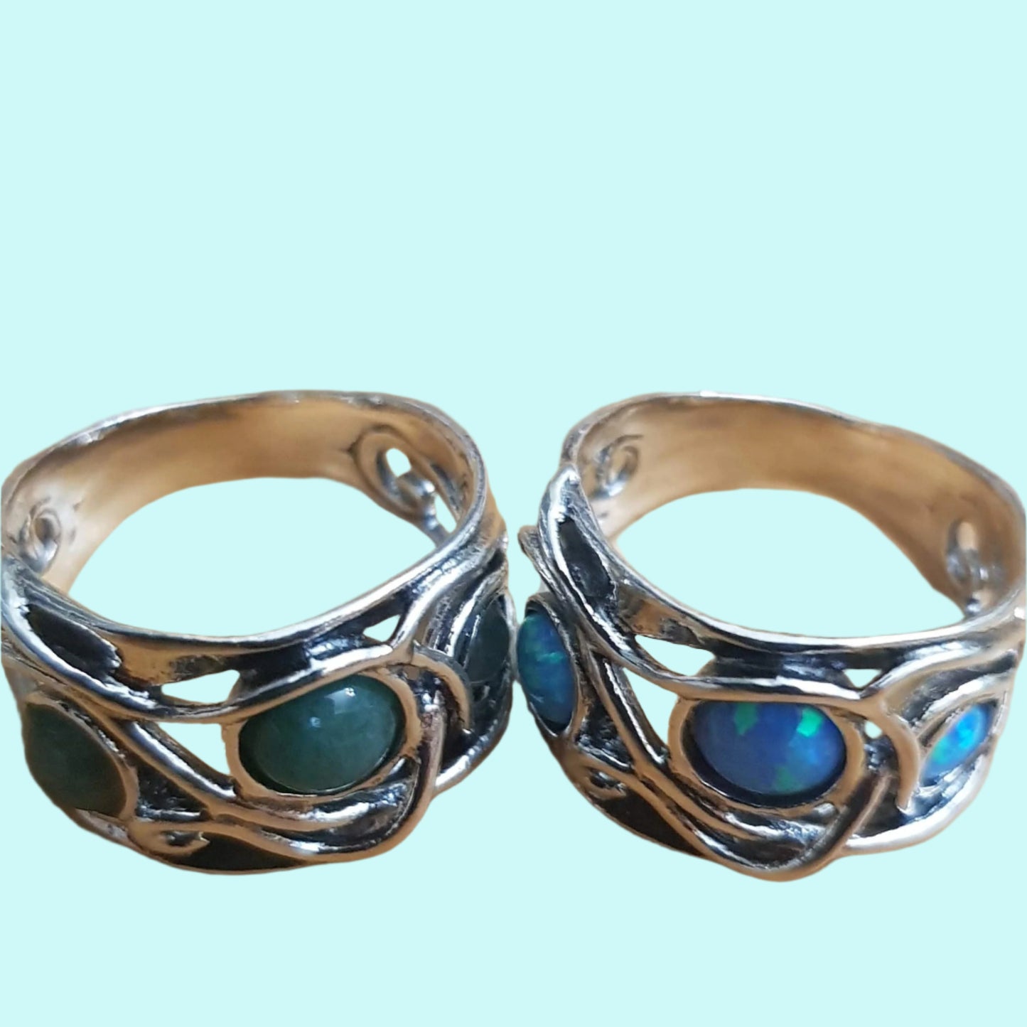 Bluenoemi rings from Israel. Sterling silver ring for woman. Set with gemstones. - Bluenoemi