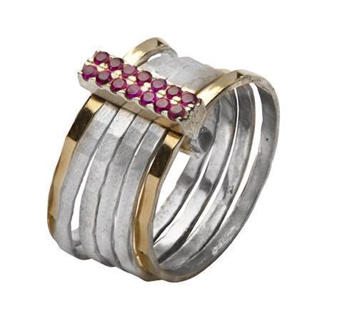 Charming ruby ring or saphire stacking rings, ring for woman , Israeli Jewelry. Ruby or Saphire. - Bluenoemi