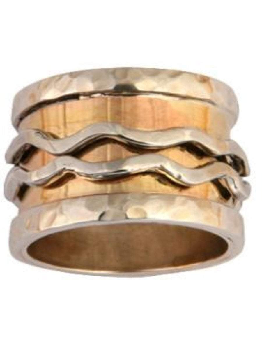 Elegant & Chic Spinner Ring Meditation ring Sterling silver 9K yellow rose gold. - Bluenoemi