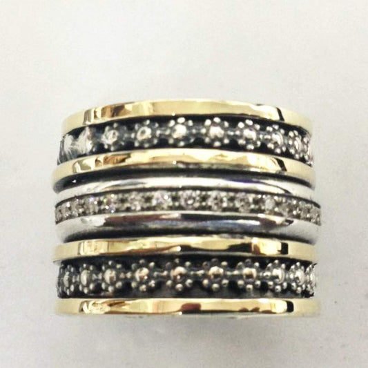 Gorgeous Spinner ring silver and gold for woman - Bluenoemi