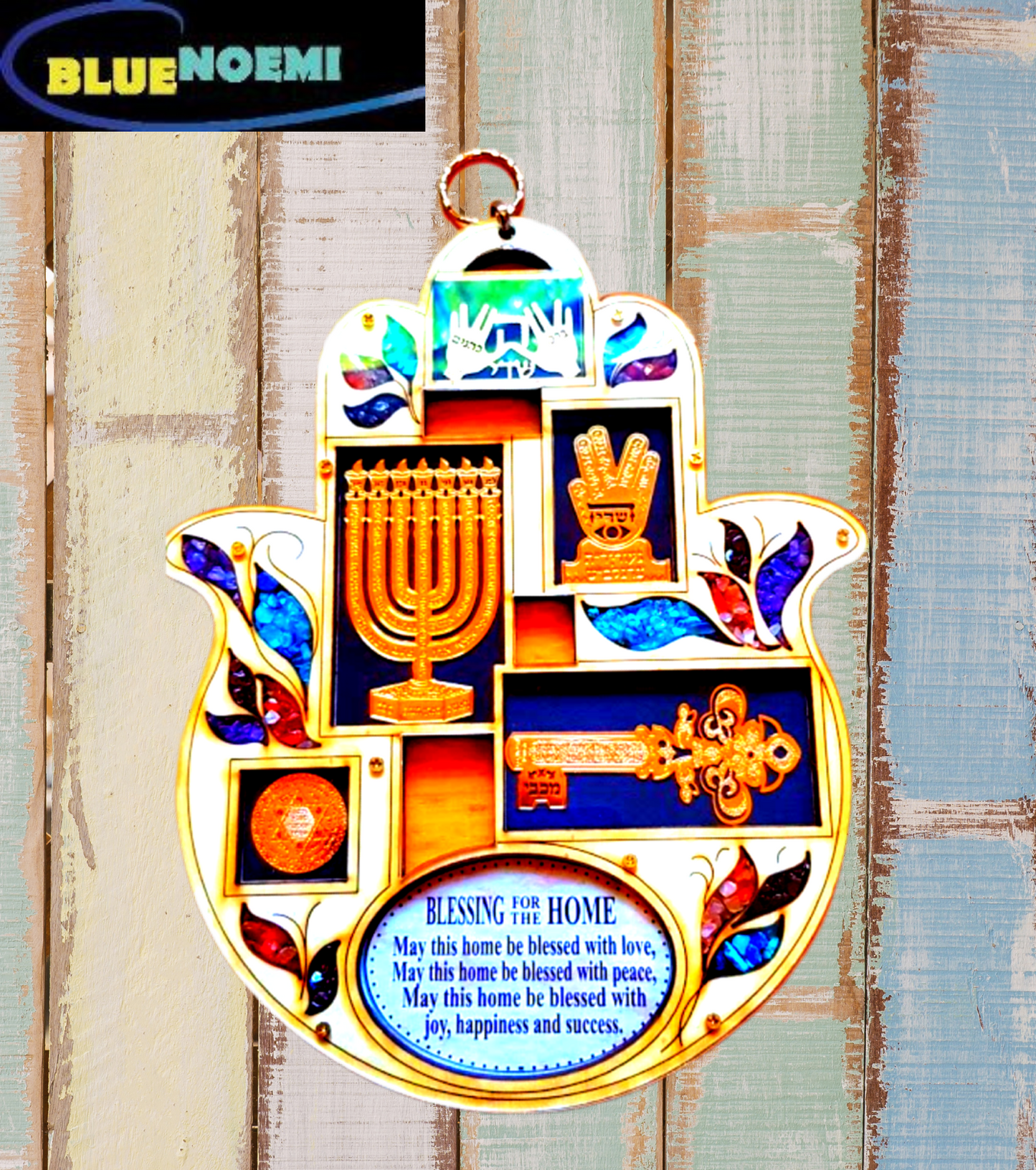 Bluenoemi Menorah Hamsa Gifts Hand Home Blessing - Bluenoemi