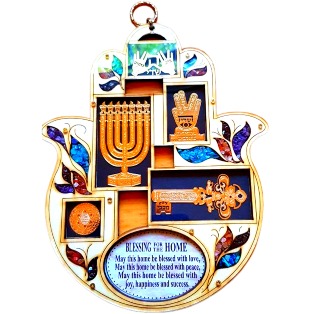 Bluenoemi Menorah Hamsa Gifts Hand Home Blessing - Bluenoemi