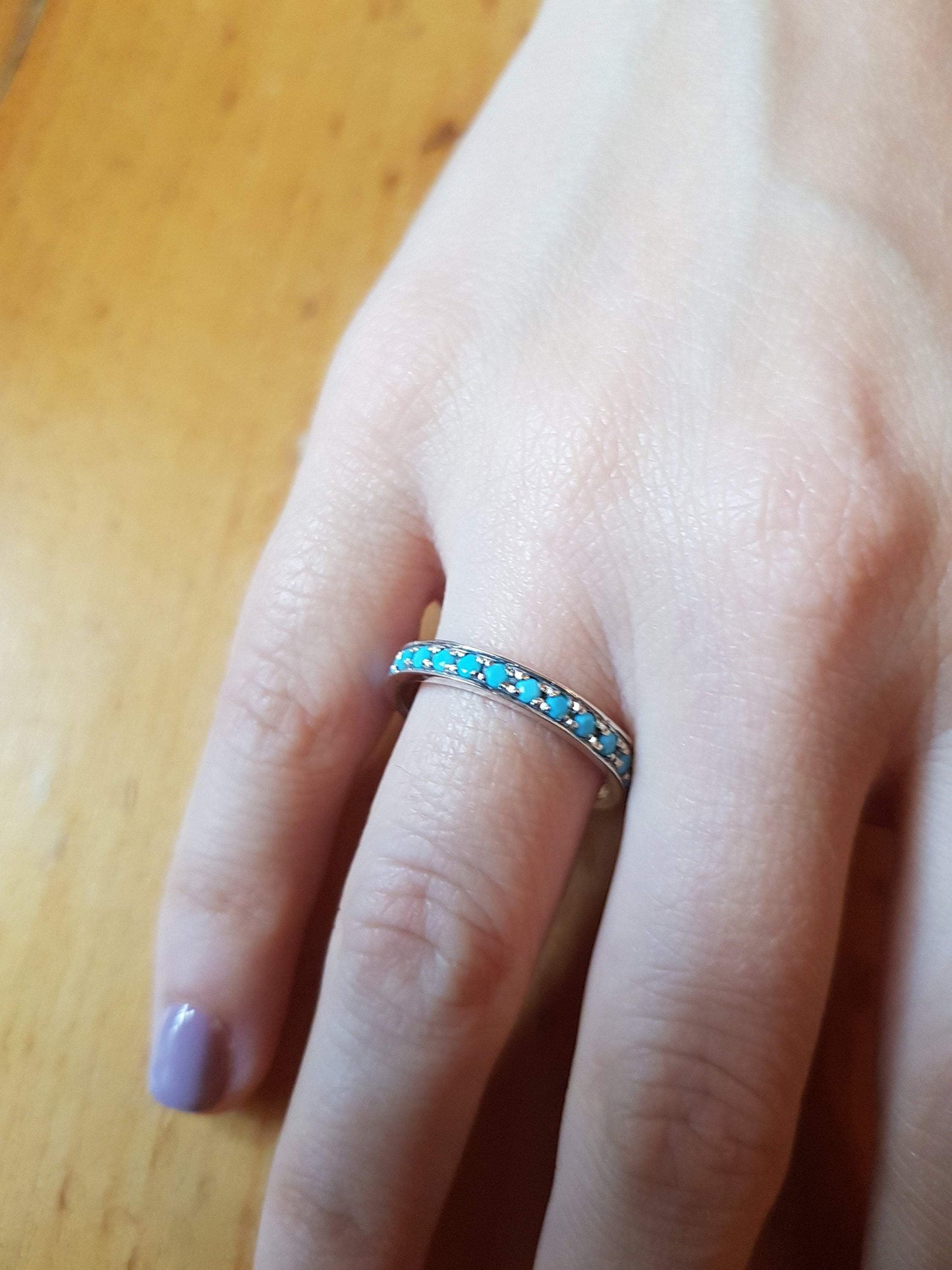 womens rings, rings for women, stacking ring, blue opals ring, delicate jewelry, sterling band ring for woman - Bluenoemi