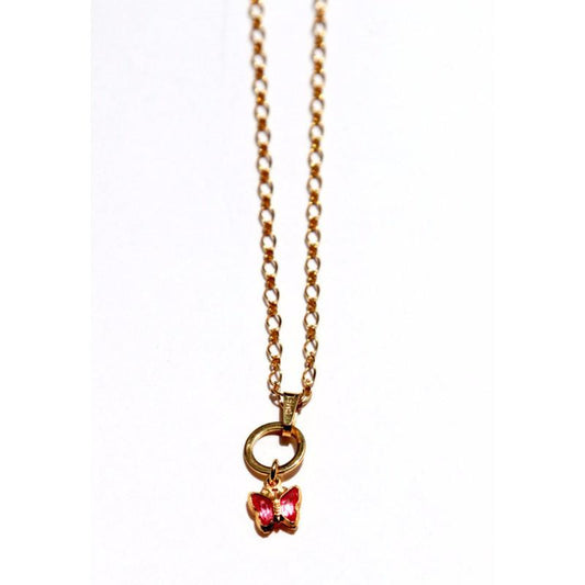 Necklace Butterfly charm cute gold plated bridesmaid necklace. - Bluenoemi