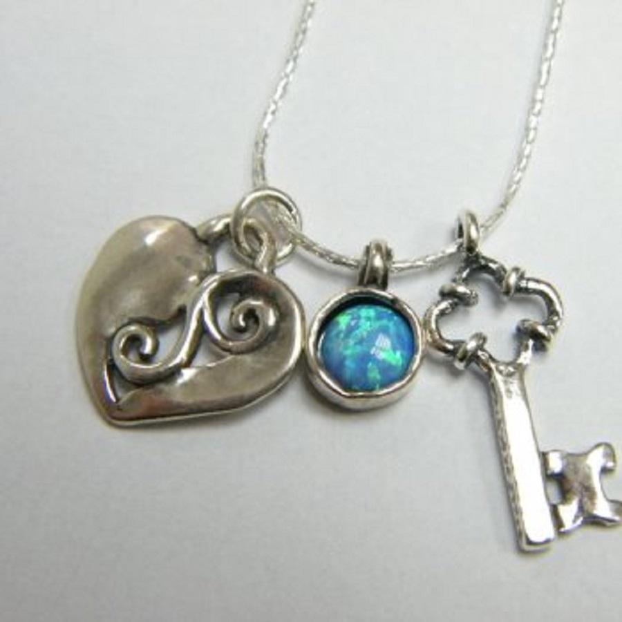 Heart Key necklace sterling silver - Bluenoemi