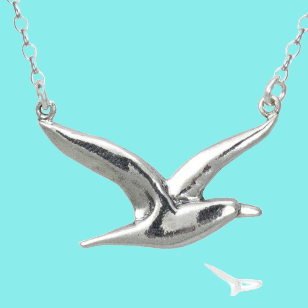 Sterling Silver Necklace for Woman Dove Pendant Israeli Jewelry - Bluenoemi