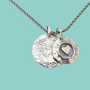 Sterling Silver Love Necklace Heart Charm for woman - Bluenoemi