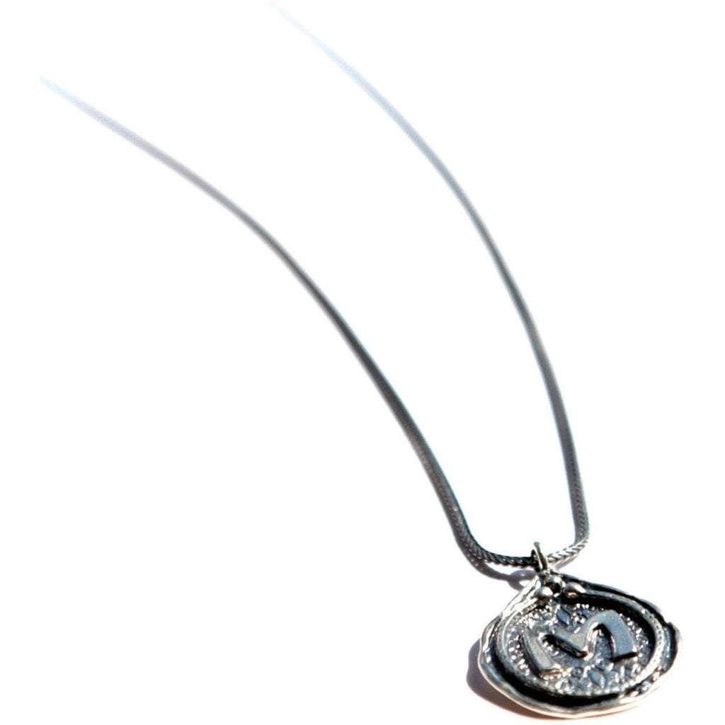 Sterling silver Monogram necklace Israeli handwork Valentine Gift - Bluenoemi