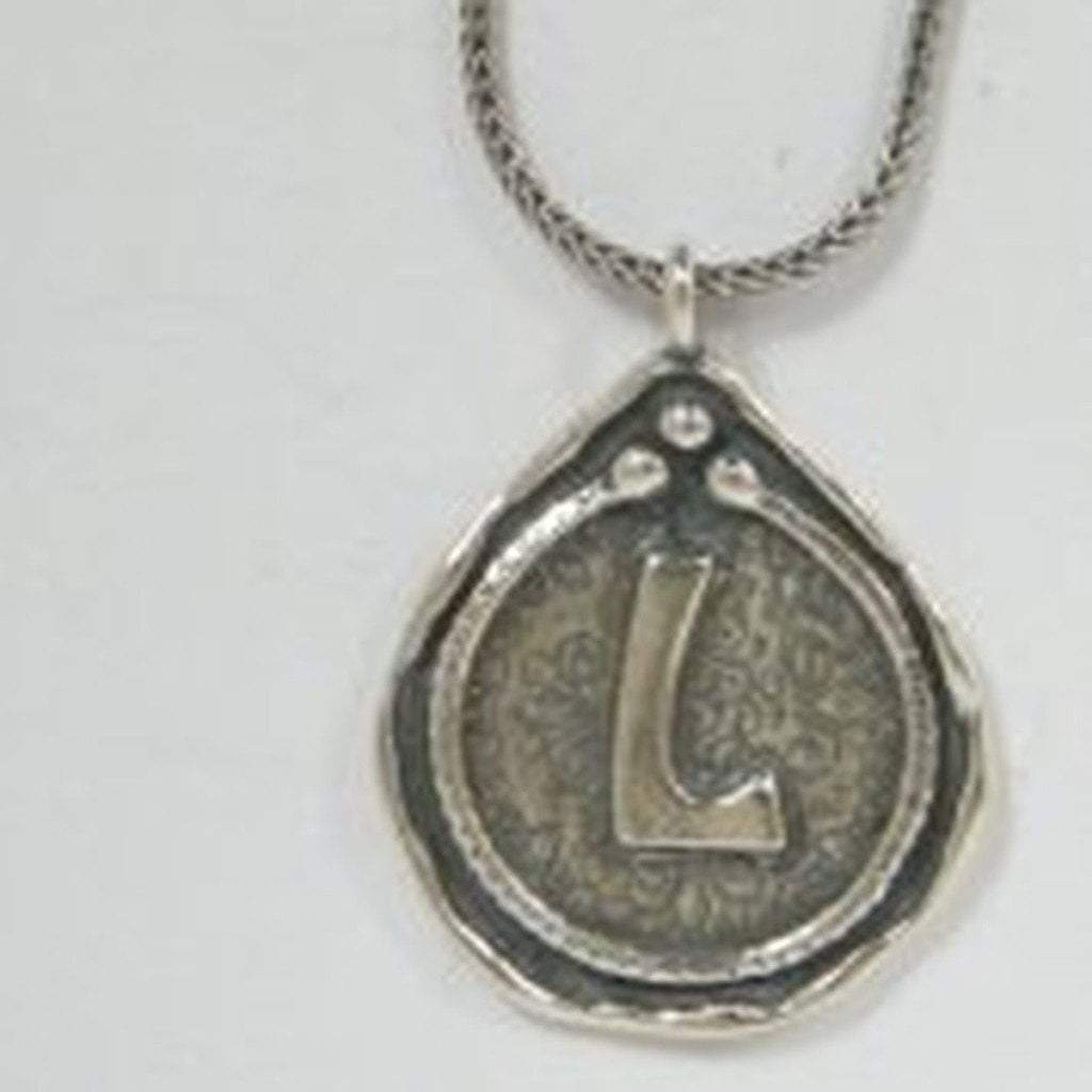 Sterling silver Monogram necklace Israeli handwork Valentine Gift - Bluenoemi