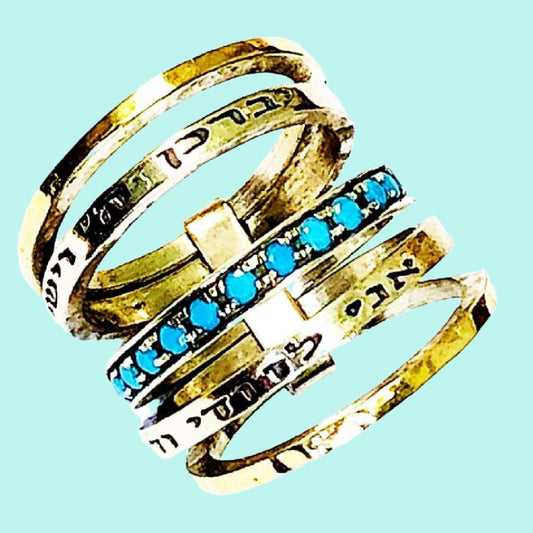 Bluenoemi Rings for Woman Hebrew Blessings Ring - Bluenoemi