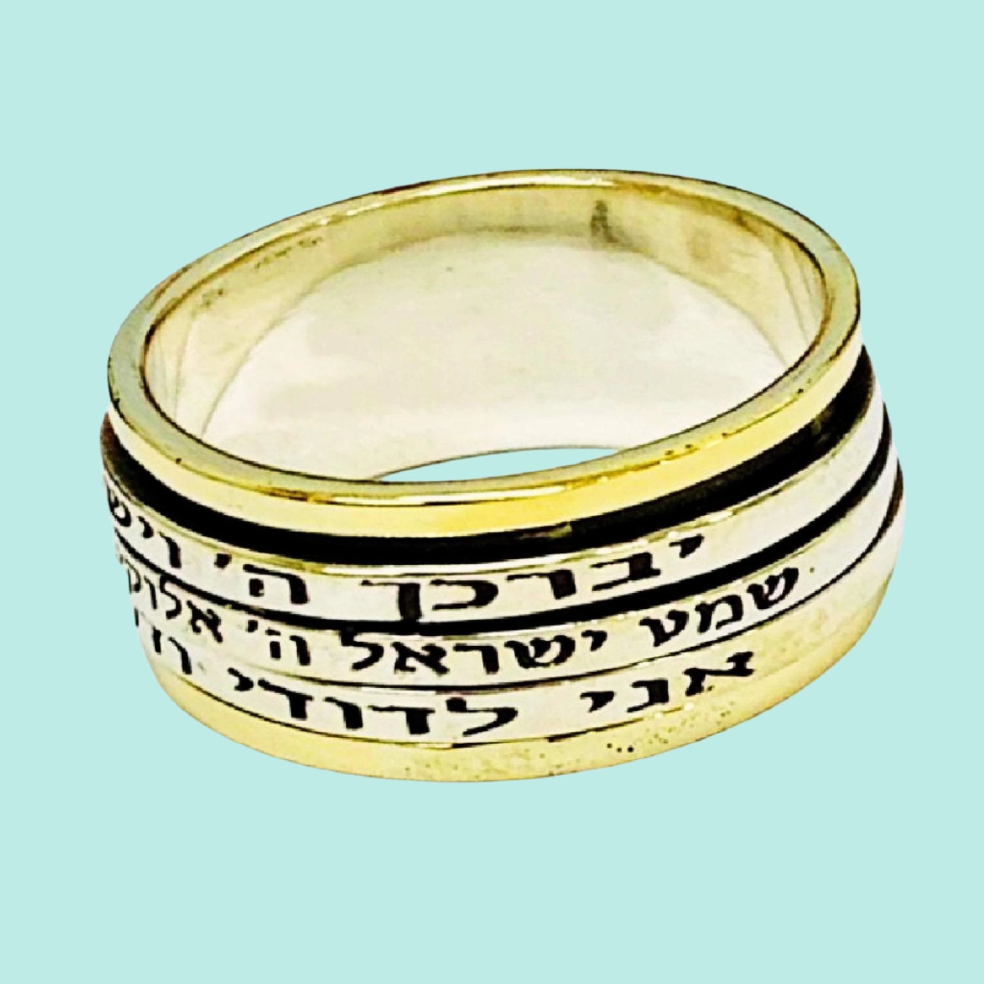 Bluenoemi Jewelry Made in Israel | Inspirational Ring Meditation Silver Gold Spinner Rings Blessing / Love Jewelry - Bluenoemi