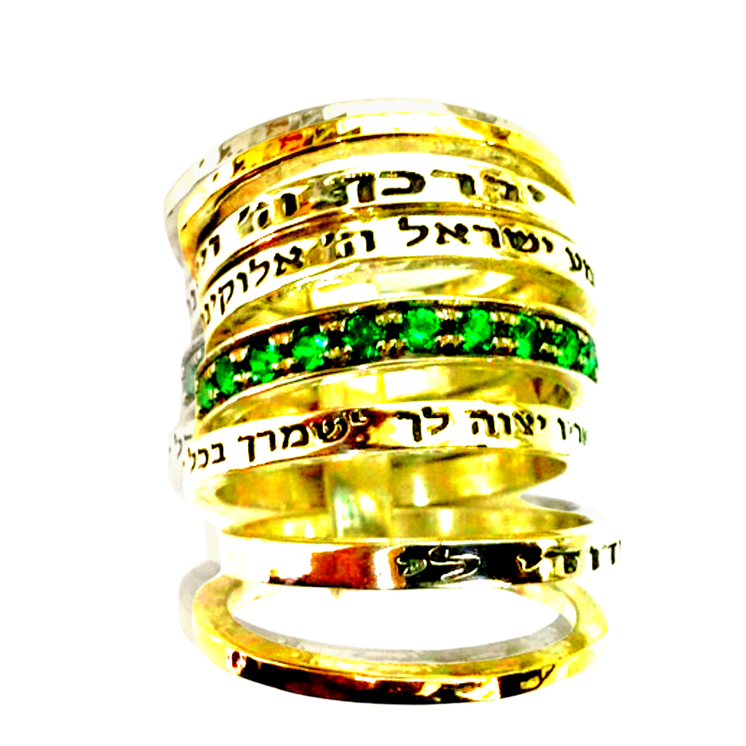 Bluenoemi Israeli Jewelry / Bless Prayer & Poesie Ring / Spinner Rings / Fidget rings for Woman - Bluenoemi