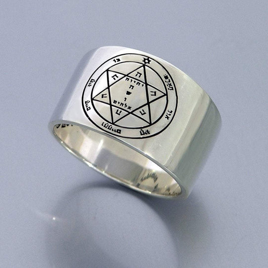 Solomon Seal Ring Kabbalah Health Ring for Woman. - Bluenoemi