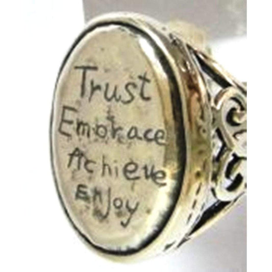 Special Offer Size 7.5 English sterling silver rings. Trust Embrace Achieve Enjoy - Bluenoemi