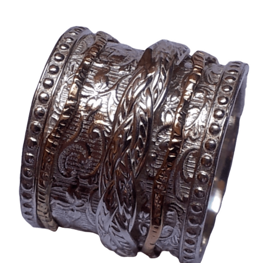 Spinner Ring for Woman Israeli spinner rings- Unisex - Silver Gold - All Sizes - Bluenoemi