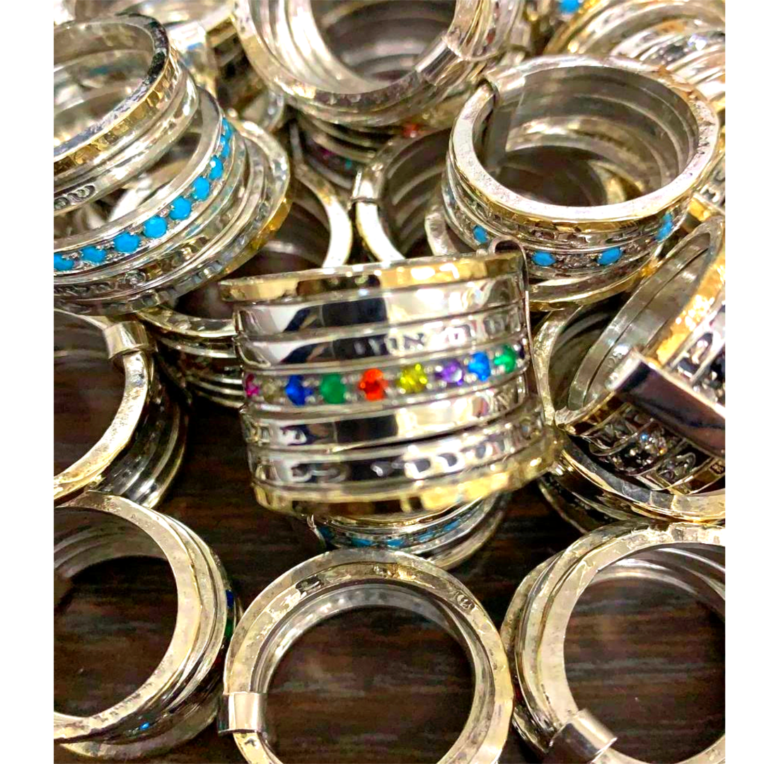 Bluenoemi Israeli Jewelry / Bless Prayer & Poesie Ring / Spinner Rings / Fidget rings for Woman - Bluenoemi