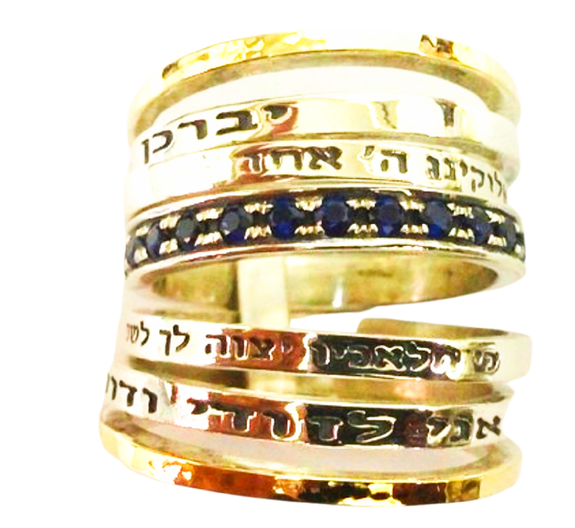 Bluenoemi Israeli Jewelry / Bless Prayer & Poesie Ring / Spinner Rings / Fidget rings for Woman - Bluenoemi