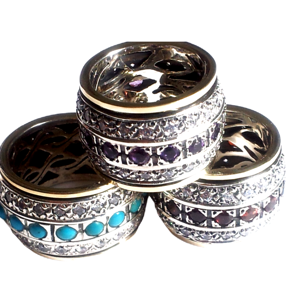 Bluenoemi Spinner Ring for woman. Israeli spinner rings - Bluenoemi