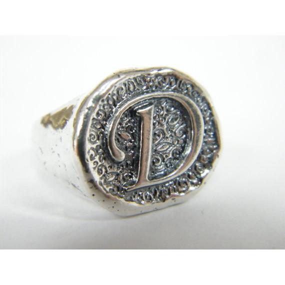 Monogram silver ring , sterling silver jewelry , Bluenoemi ring with the letter "D" - Bluenoemi