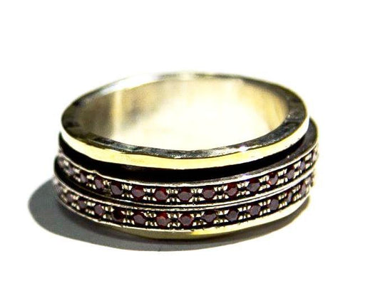 Spinning ring spinner rings set with semi precious stones Meditation ring - Bluenoemi