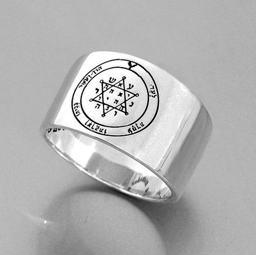 Sterling silver Solomon Seal Ring for tranquility & equilibrium. Ring for Woman. - Bluenoemi