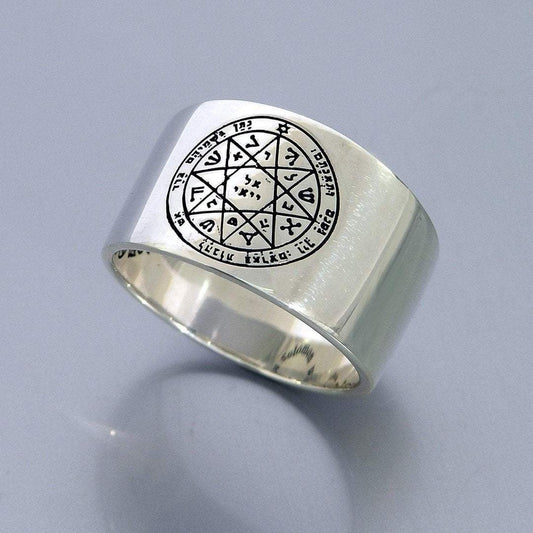 Sterling Silver Solomon Seal Ring for Woman for Protection. Anillo de Salomon - Bluenoemi