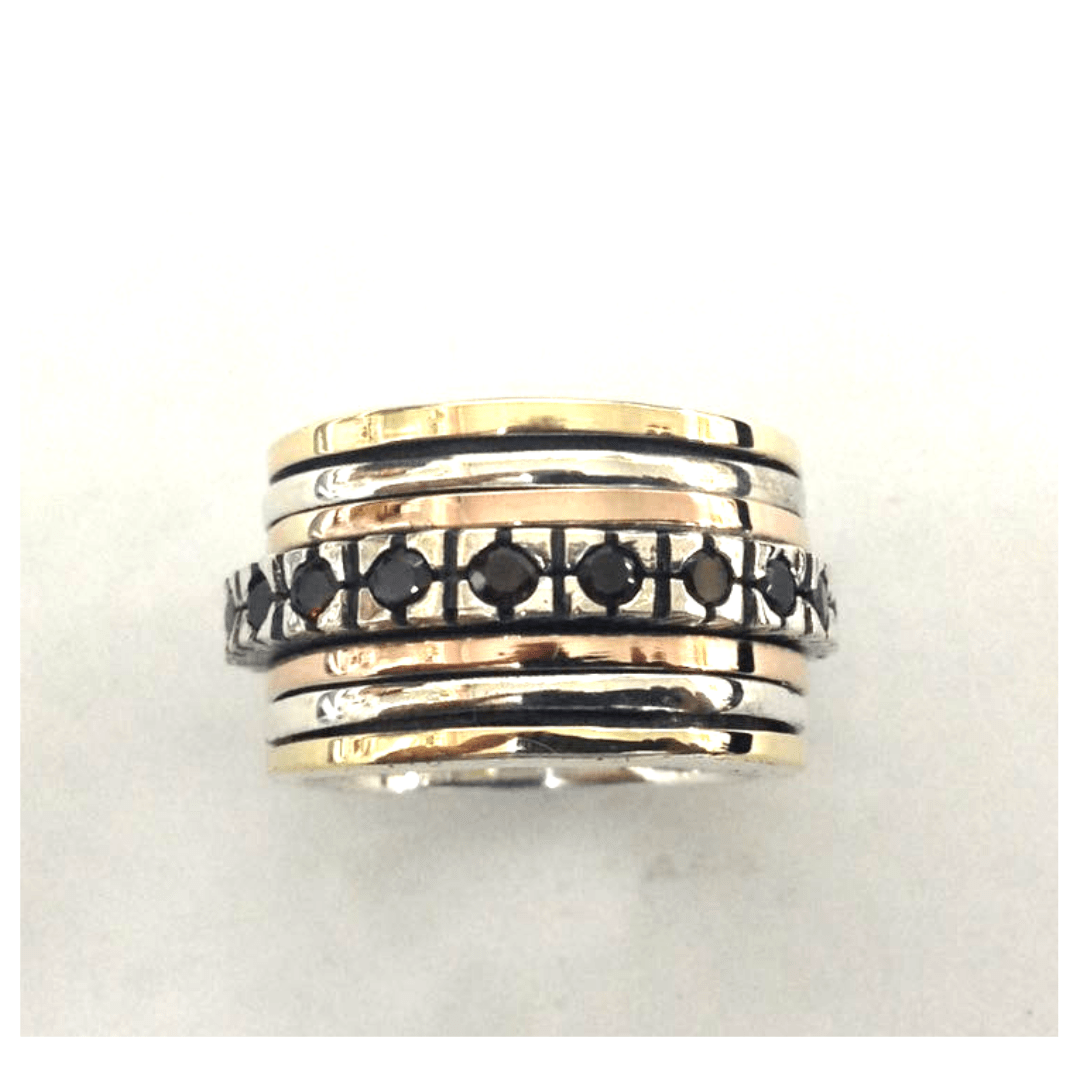 Spinner rings for woman sterling silver & gold - Bluenoemi