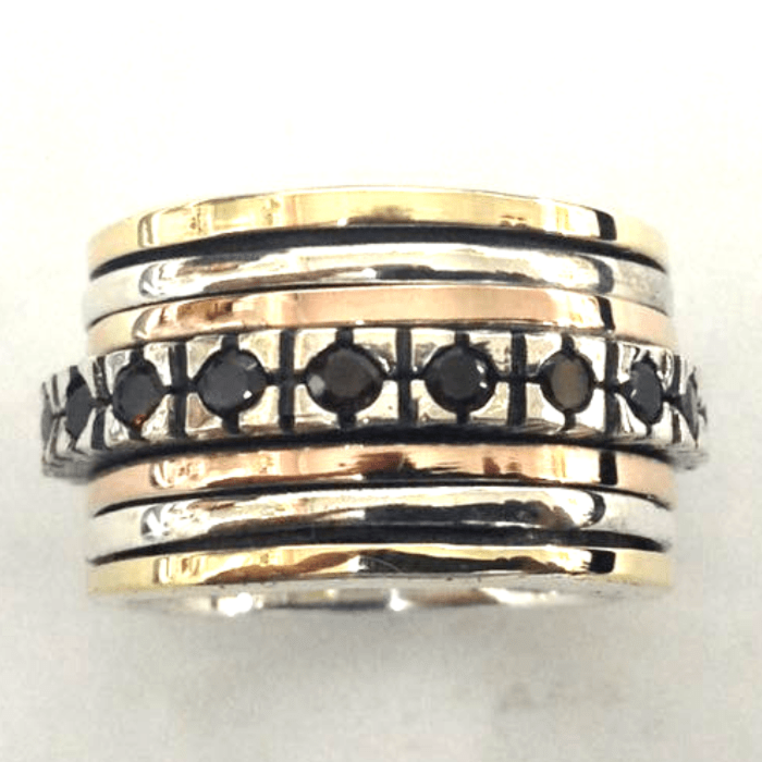 Spinner rings for woman sterling silver & gold - Bluenoemi