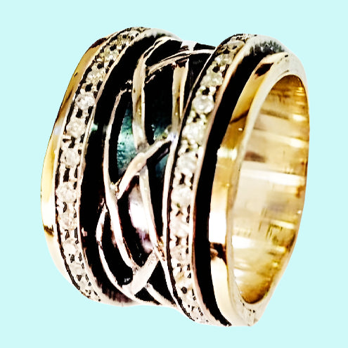 Israeli Spinner Rings for women Elegant Eternity Band mens spinner ring - Bluenoemi