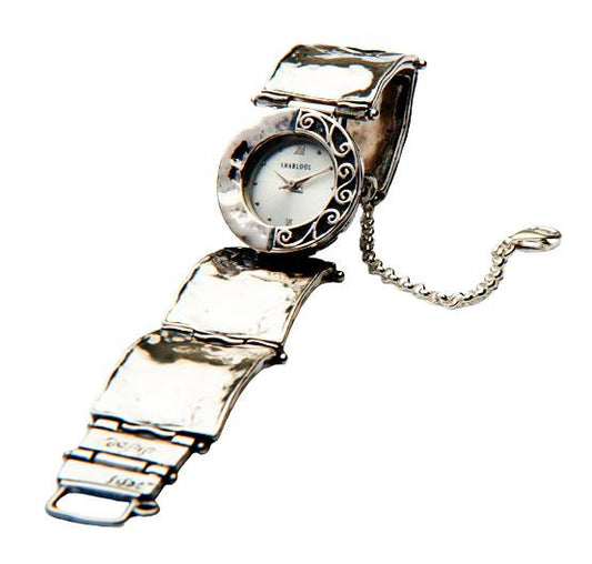 Sterling Silver 925 Watch Handcrafted Wrist Bracelet Watch for Woman with a Japanese Myota Movement. - Bluenoemi