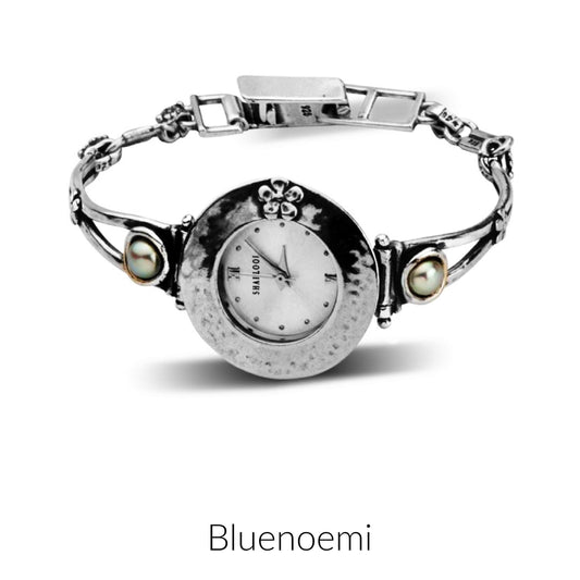 Sterling Silver Watch with Pearl. Watch for Woman. Handcrafted Watches. Japanese Myota - Bluenoemi